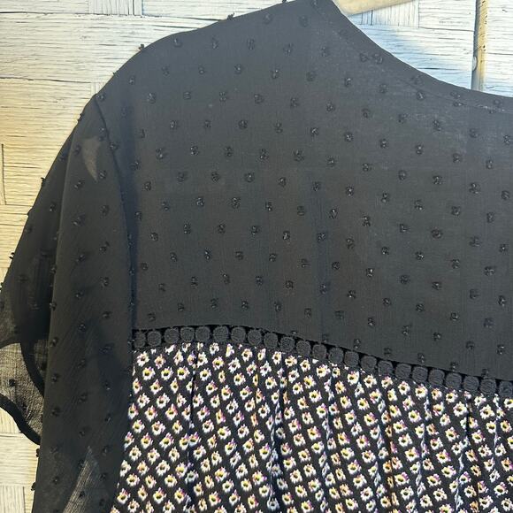 danielrainn women’s blouse pedal sleeves sheer top bohemian hippie plus size ￼ - Picture 3 of 10